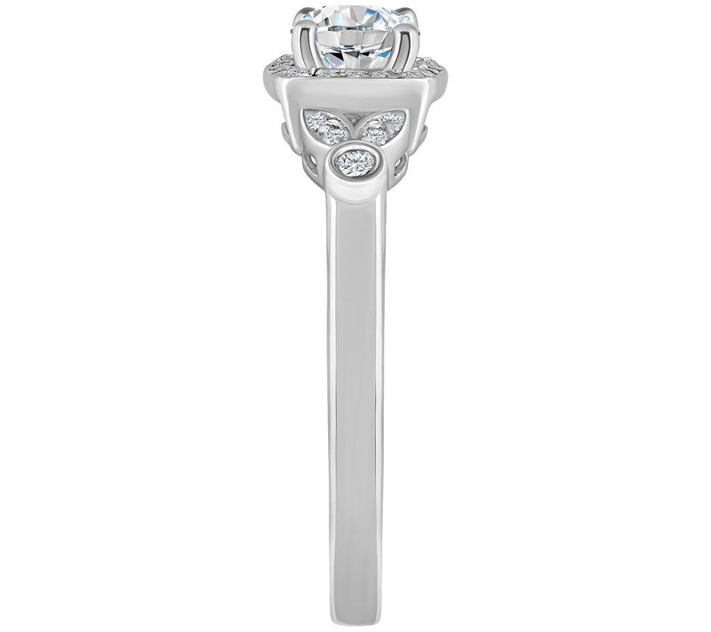 Affinity 0.55 cttw Diamond Halo Engagement Ring , 14K Gold — View 7