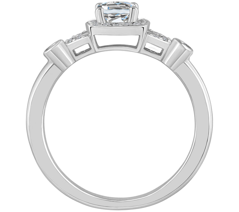 Affinity 1.25 cttw Diamond Halo 3-Stone Ring, 1 4K Gold — View 6