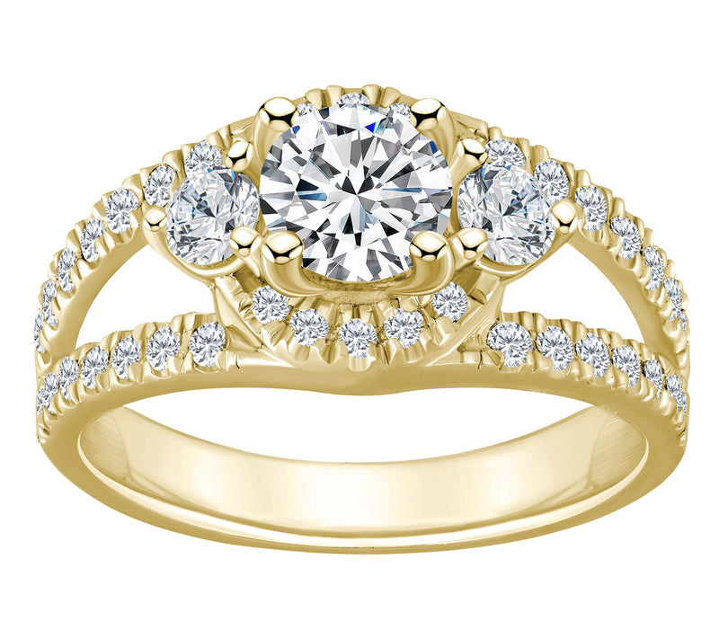 Affinity 1.55 cttw Diamond Engagement Rin g, 14K Gold — View 5
