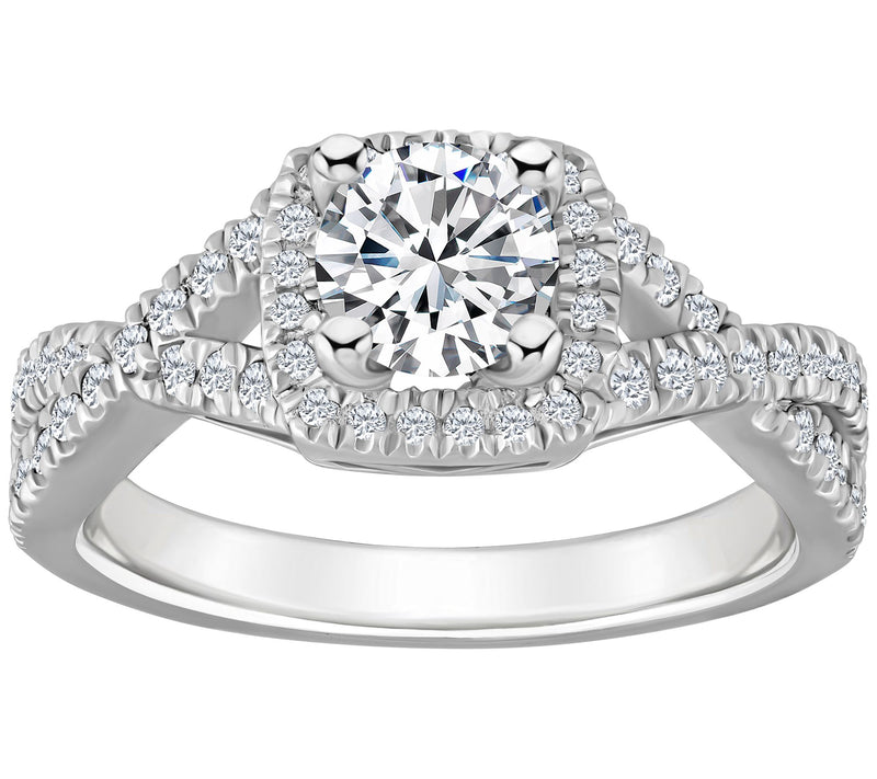 Affinity 1.10 cttw Diamond Halo Engagement Ring , 14K Gold — Main view
