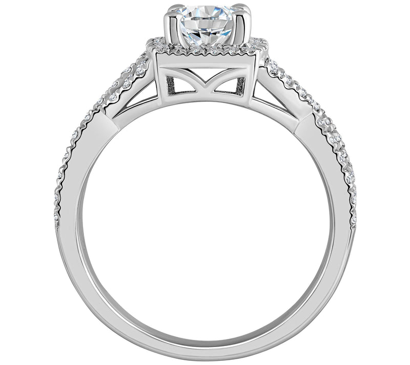 Affinity 1.10 cttw Diamond Halo Engagement Ring , 14K Gold — View 6