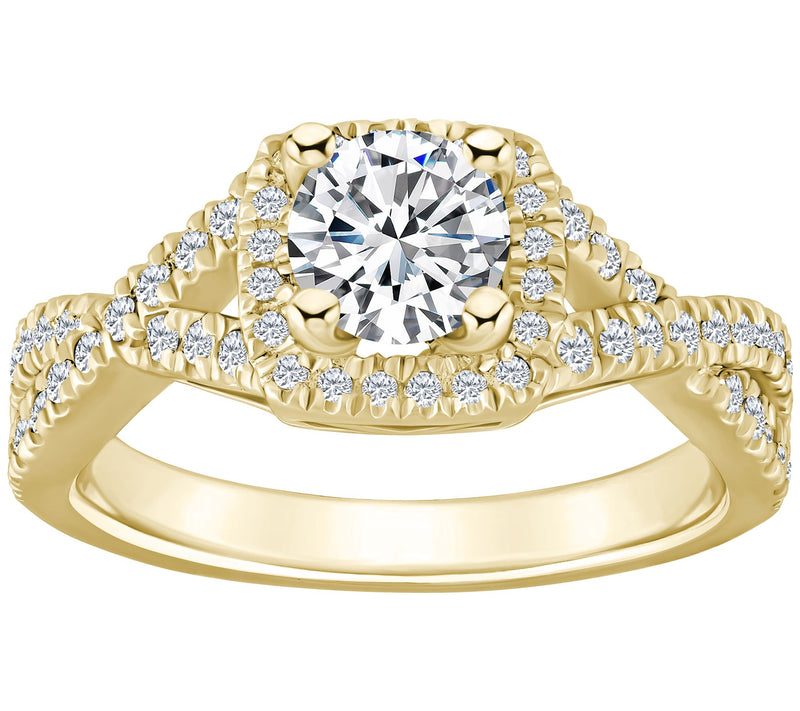 Affinity 1.10 cttw Diamond Halo Engagement Ring , 14K Gold — View 5