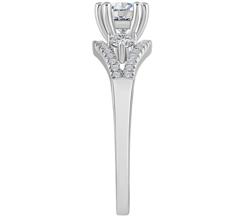 Affinity 1.00 cttw Diamond 3-Stone Engagement R ing, 14K Gold — View 7