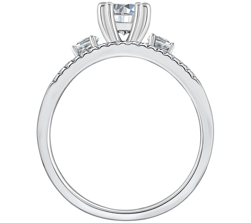Affinity 1.00 cttw Diamond 3-Stone Engagement R ing, 14K Gold — View 6