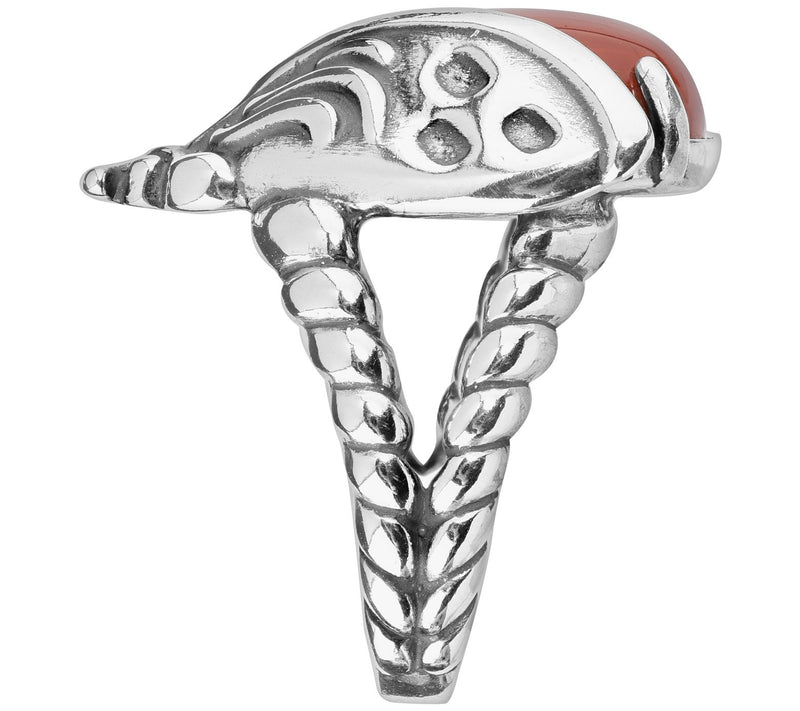 American West Sterling Jasper Garden Critter La dybug Ring — View 4