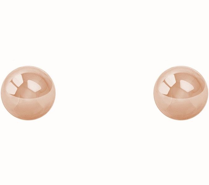 14K Gold 6mm Ball Stud Earrings — View 3