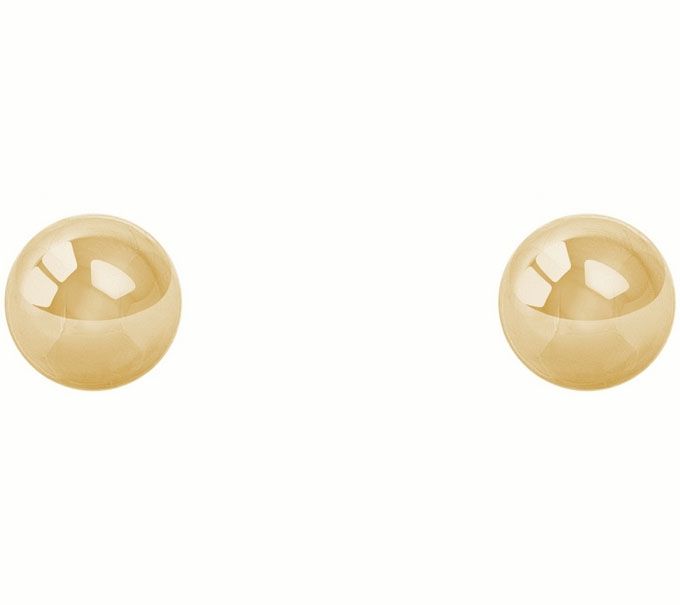 14K Gold 6mm Ball Stud Earrings — View 7