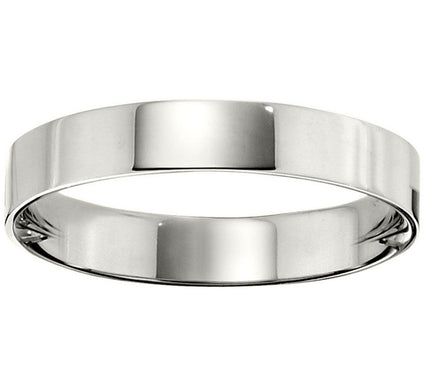 Men's 14K White Gold 4mm Flat Comfort Fit Wedding Band