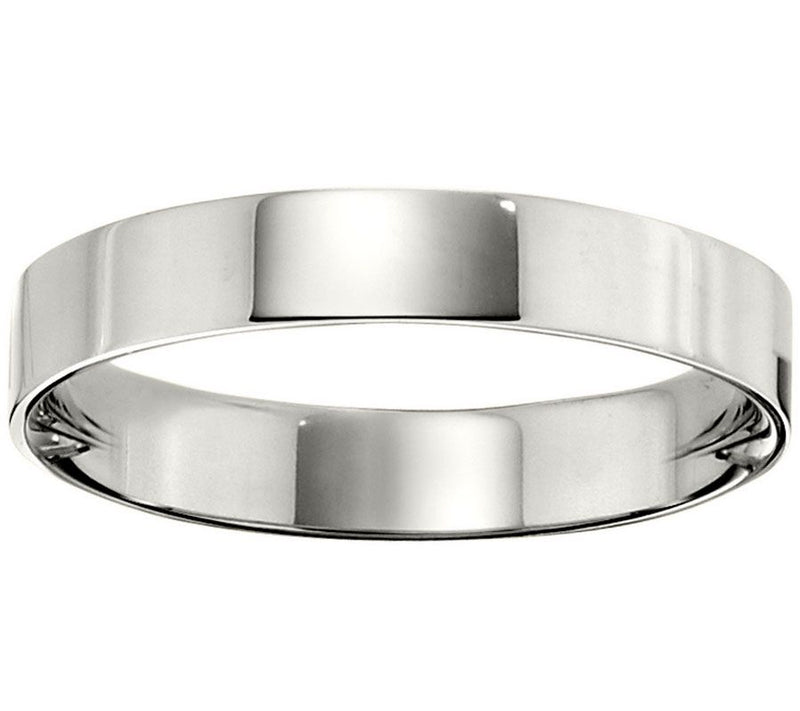 Men's 14K White Gold 4mm Flat Comfort Fit Wedding Band — Main view
