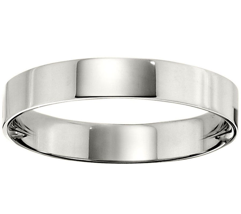 Women's 14K White Gold 4mm Flat Comfort Fit Wedding Band — Main view
