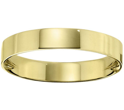 Men's 14K Yellow Gold 4mm Flat Comfort Fit Wedding Band
