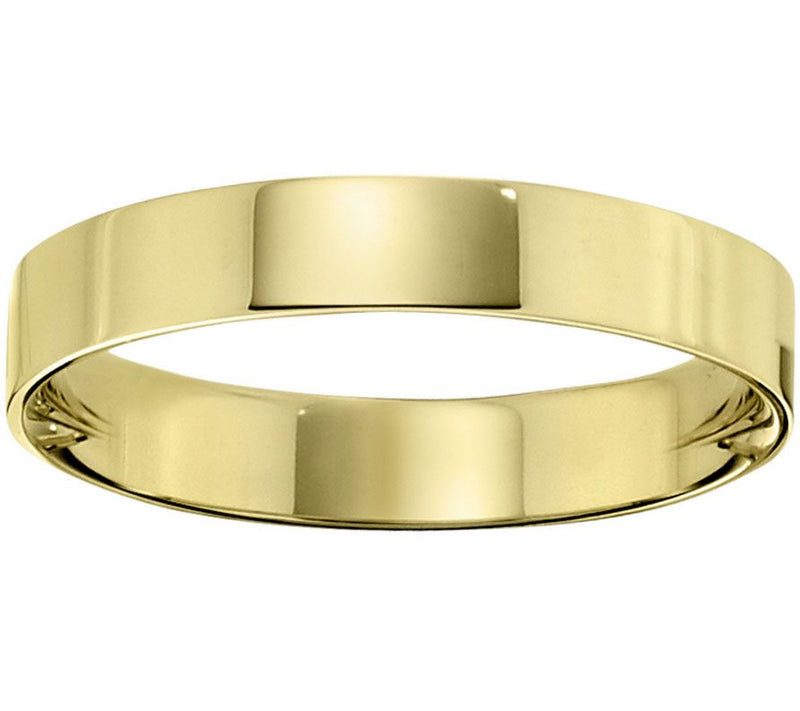 Women's 14K Yellow Gold 4mm Flat Comfort Fit Wedding Band — Main view