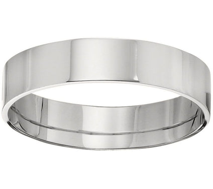 Men's 14K White Gold 5mm Flat Comfort Fit Wedding Band