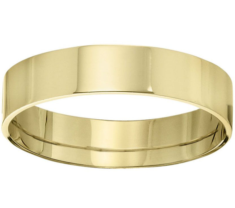 Men's 14K Yellow Gold 5mm Flat Comfort Fit Wedding Band — Main view