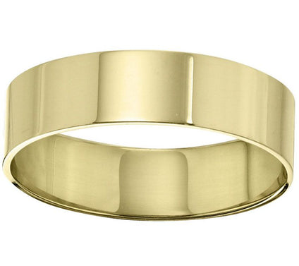 Men's 14K Yellow Gold 6mm Flat Comfort Fit Wedding Band