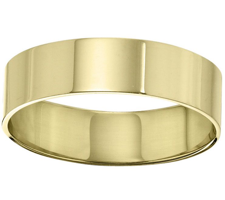 Men's 14K Yellow Gold 6mm Flat Comfort Fit Wedding Band — Main view