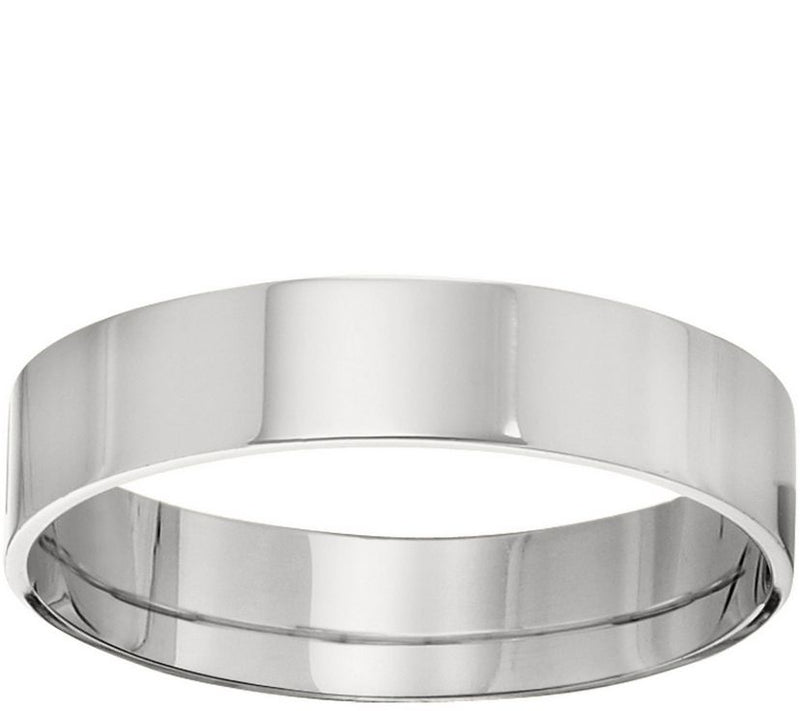 Men's Platinum 5mm Flat Comfort Fit Wedding Band — Main view
