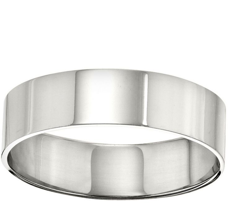 Women's Platinum 6mm Flat Comfort Fit Wedding Band — Main view