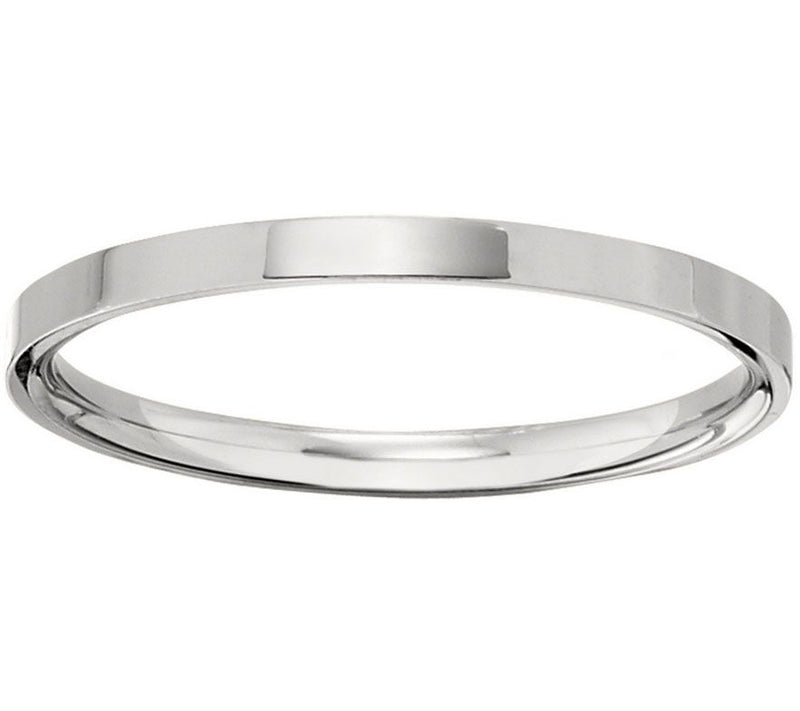 Women's 18K White Gold 2.5mm Flat Comfort Fit Wedding Band — Main view