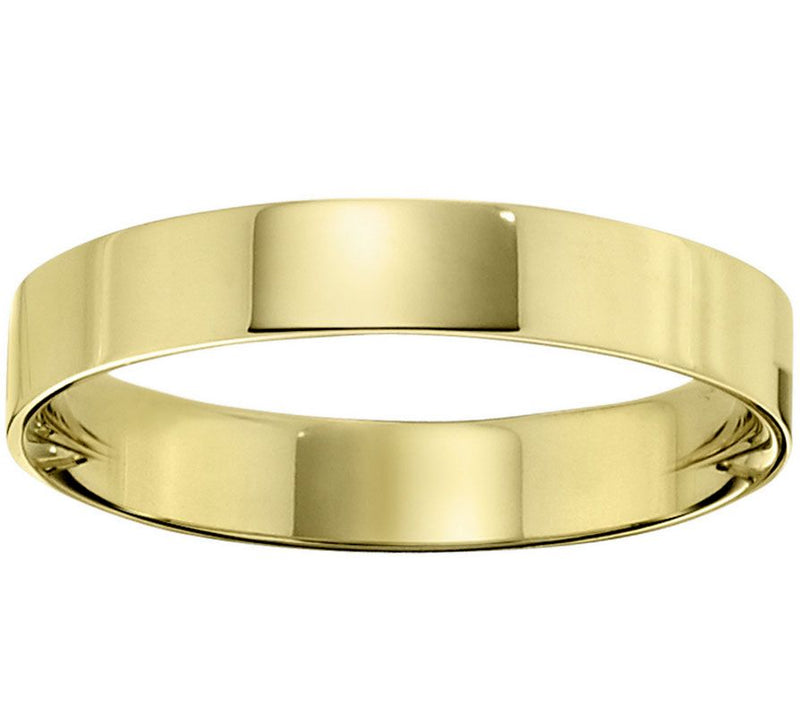 Women's 18K Yellow Gold 4mm Flat Comfort Fit Wedding Band — Main view