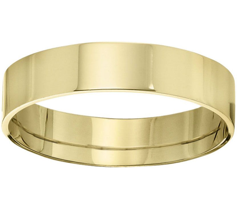 Men's 18K Yellow Gold 5mm Flat Comfort Fit Wedding Band — Main view