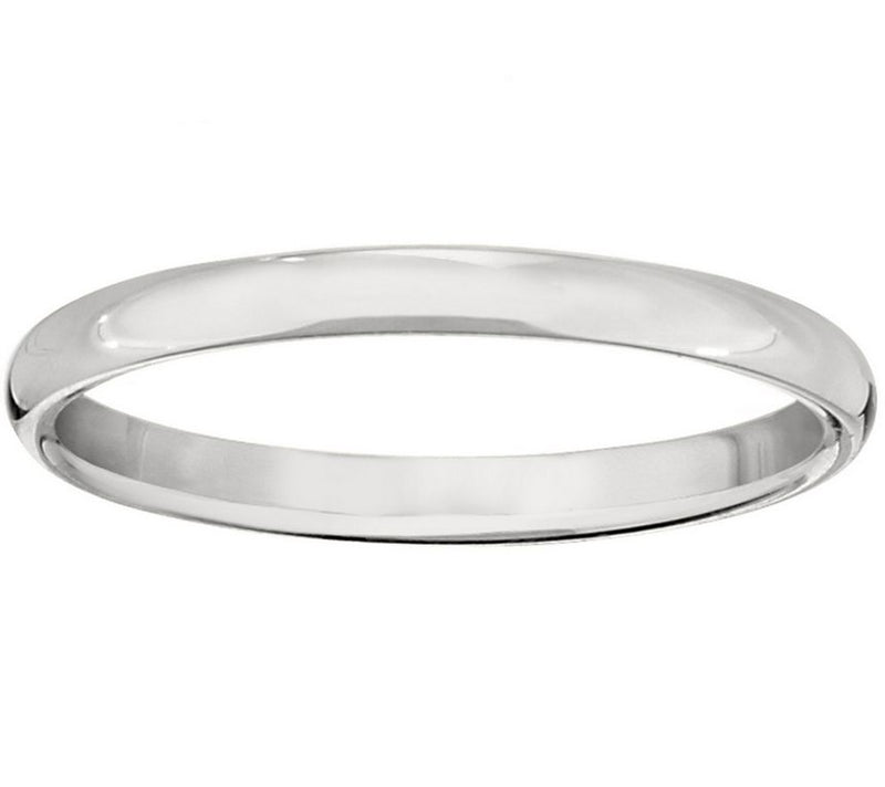 Women's 14K White Gold 2mm Half Round Wedding Band — Main view