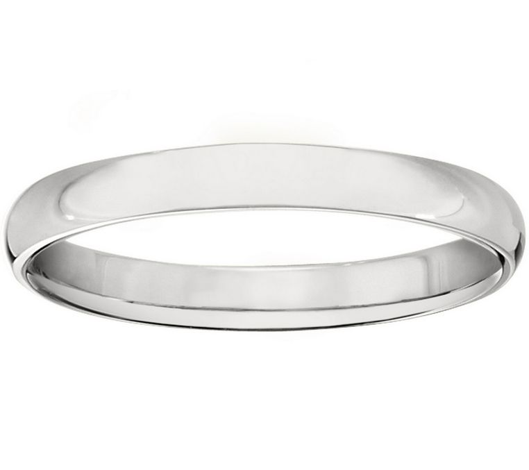 Women's 14K White Gold 3mm Half Round Wedding Band — Main view