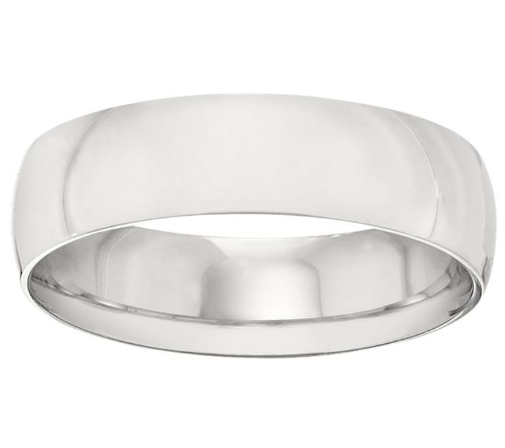 Women's 14K White Gold 6mm Half Round Wedding Band — Main view