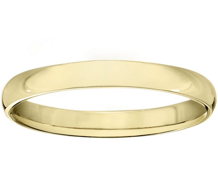 Men's 14K Yellow Gold 3mm Half Round Wedding Band — Main view
