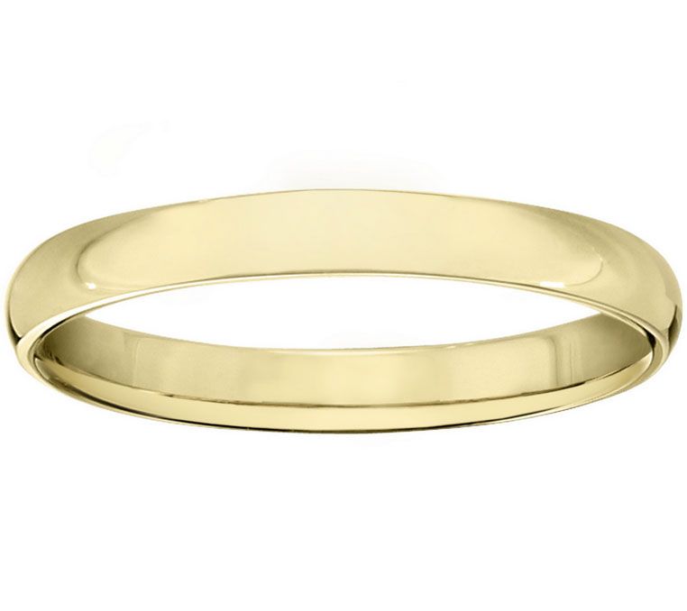Women's 14K Yel low Gold 3mm Ha lf Round Weddin g Band — Main view