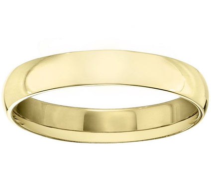 Men's 14K Yellow Gold 4mm Half Round Wedding Band