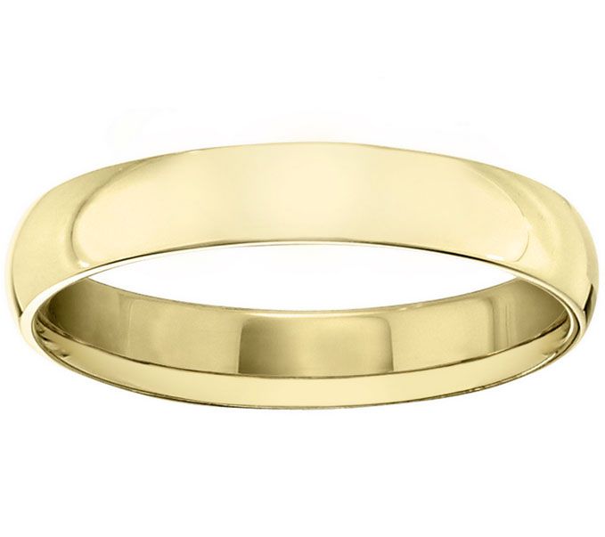 Men's 14K Yellow Gold 4mm Half Round Wedding Band — Main view
