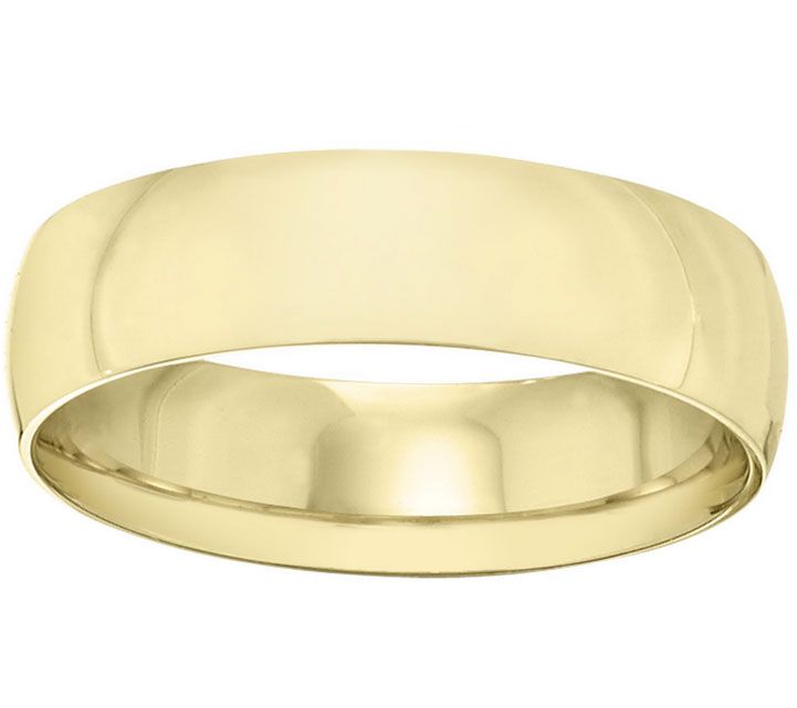 Women's 14K Yellow Gold 6mm Half Round WeddingBand — Main view