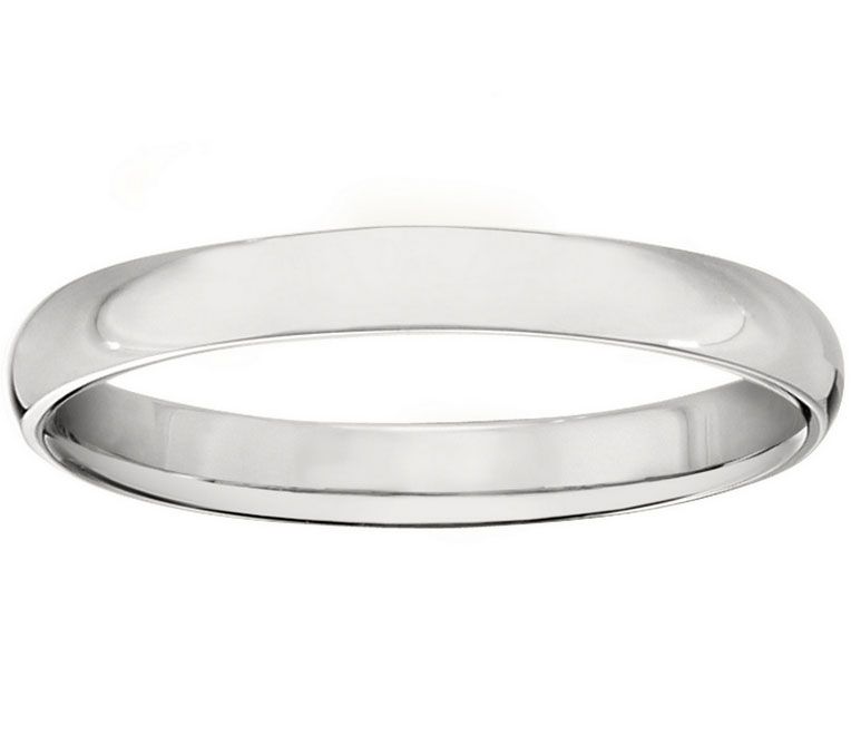 Women's 18K White Gold 3mm Half-Round Wedding Band — Main view