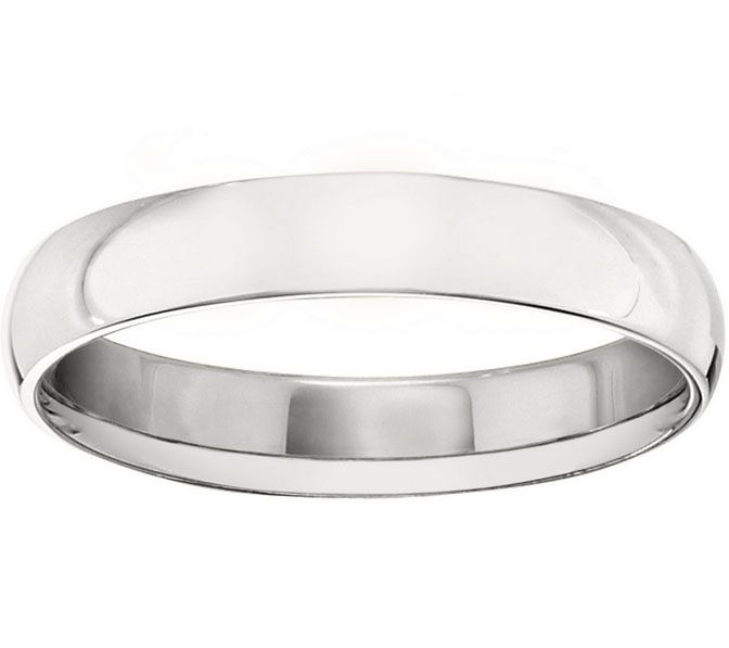 Women's 18K White Gold 4mm Half-Round Wedding Band — Main view