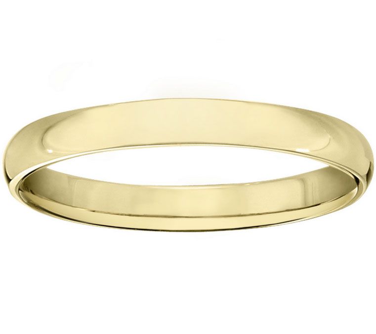 Women's 18K Yellow Gold 3mm Half Round WeddingBand — Main view