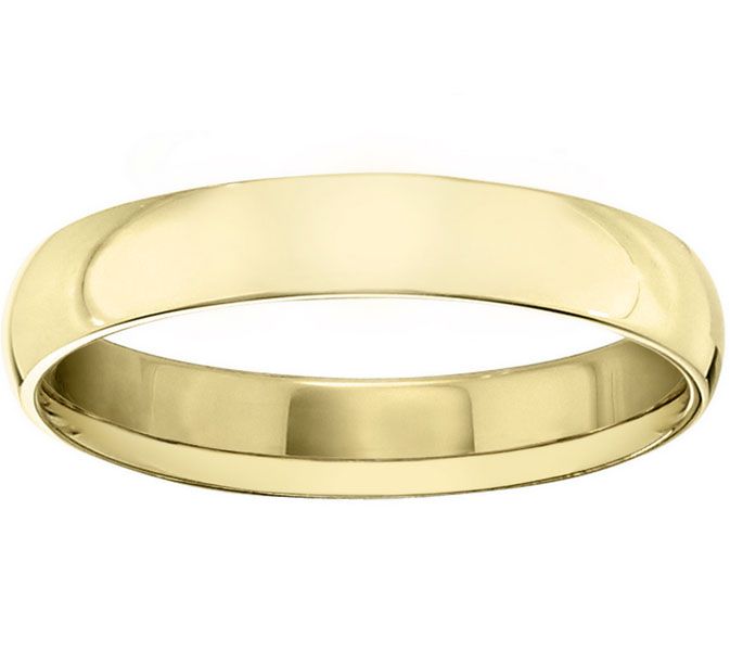 Men's 18K Yellow Gold 4mm Half Round Wedding Band — Main view