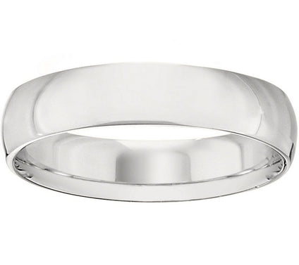 Men's 18K White Gold 5mm Half-Round Wedding Band
