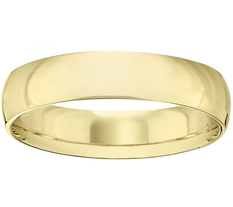 Men's 18K Yellow Gold 5mm Half-Round Wedding Band — Main view