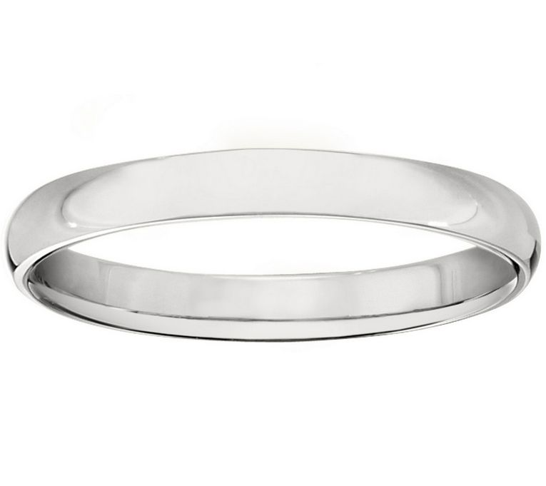 Men's Platinum 3mm Half Round Wedding Band — Main view