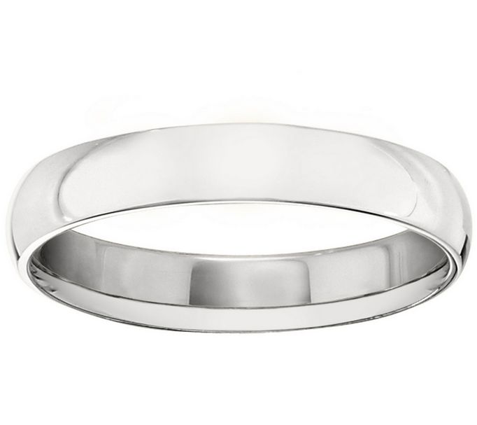 Women's Platinum 4mm Half Round Wedding Band — Main view