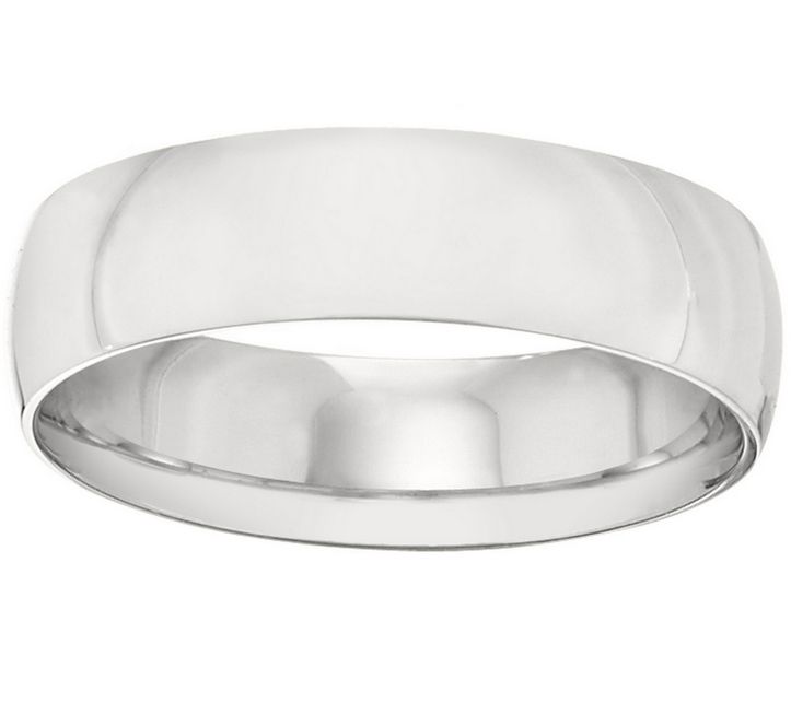 Men's Platinum 6mm Half Round Wedding Band — Main view