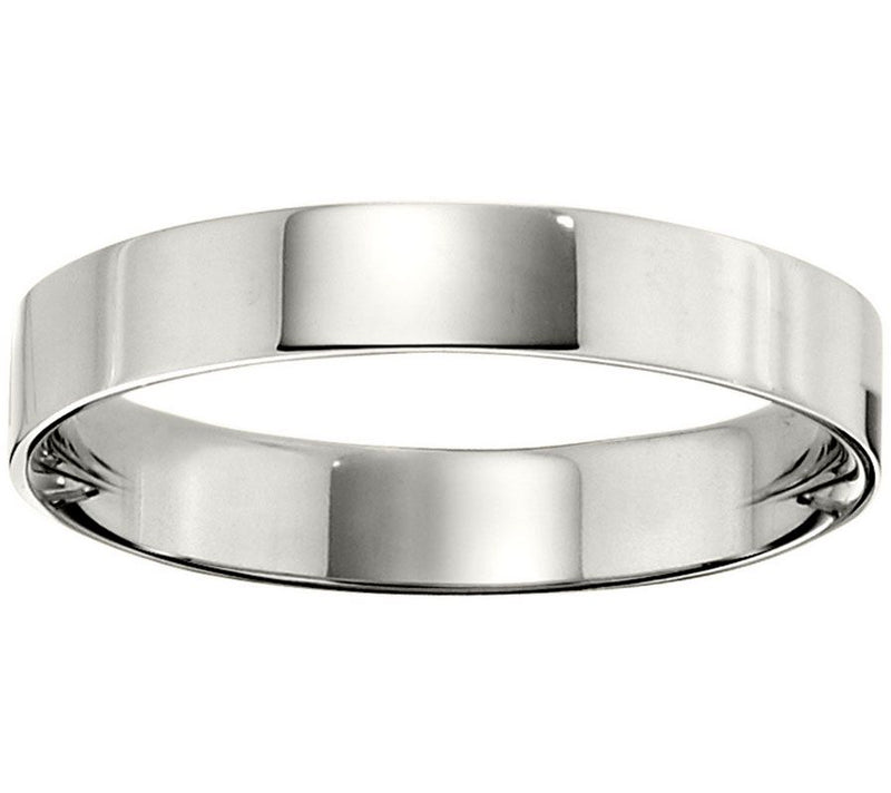 Men's Platinum 4mm Flat Wedding Band — Main view