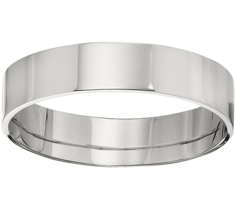 Men's Platinum 5mm Flat Wedding Band — Main view