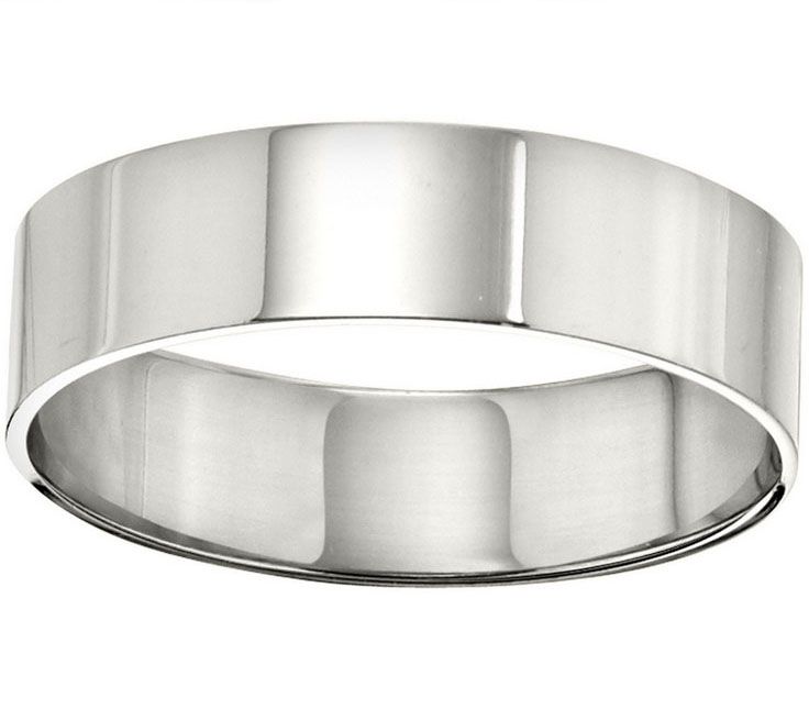 Women's Platinum 6mm Flat Wedding Band — Main view
