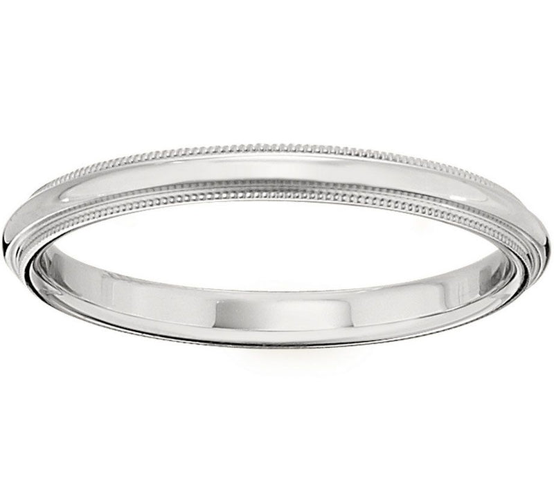 Men's 14K White Gold 2.5mm Milgrain Wedding Band — Main view