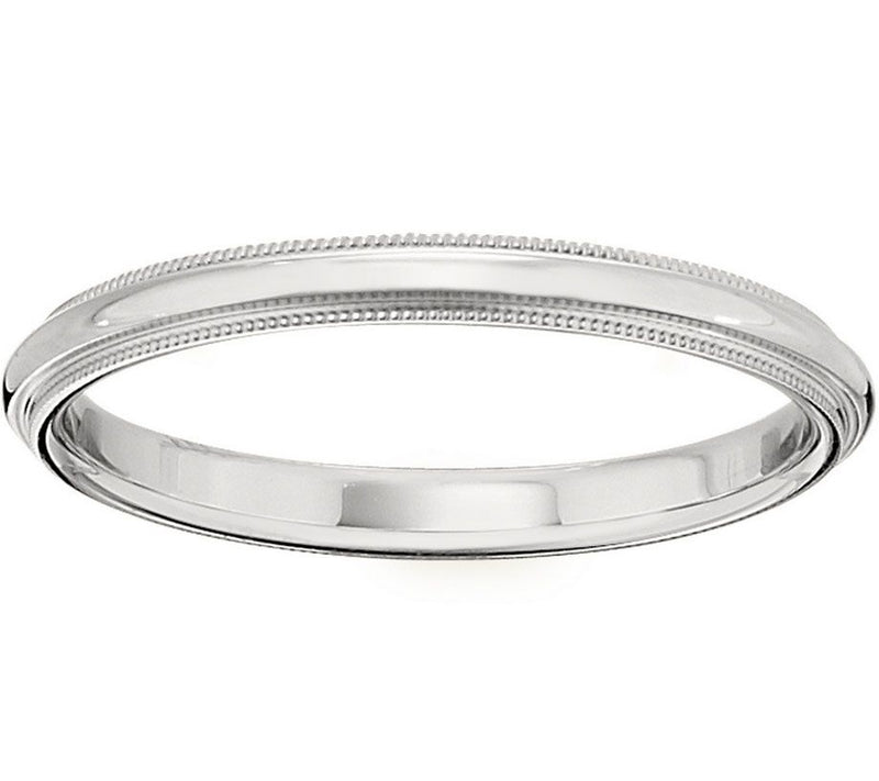 Women's 14K White Gold 2.5mm Milgrain Wedding Band — Main view