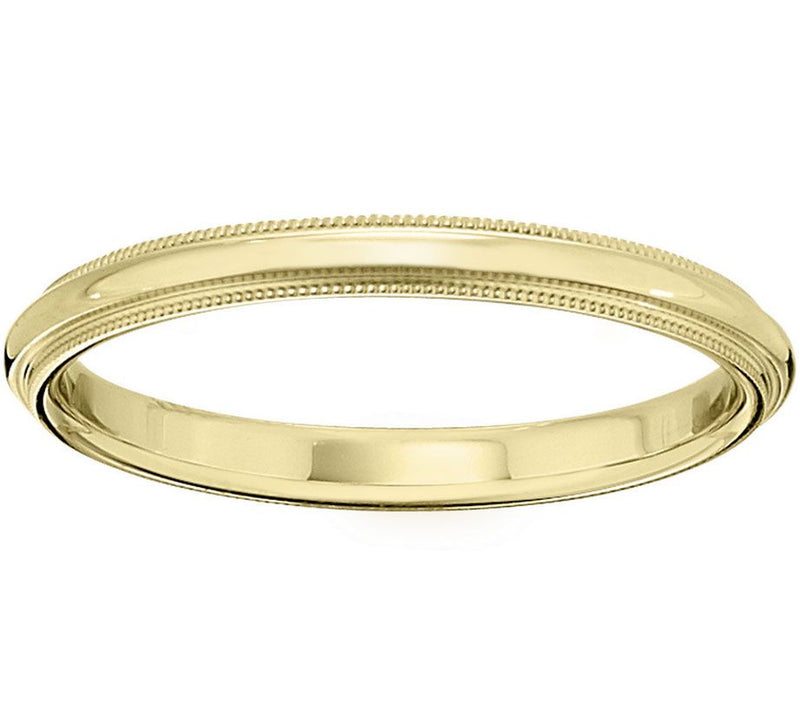 Men's 14K Yellow Gold 2.5mm Milgrain Wedding Band — Main view