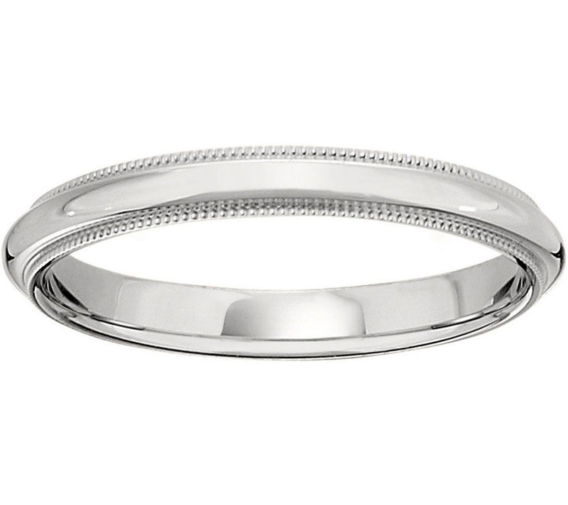 Men's 14K White Gold 3mm Milgrain Wedding Band — Main view