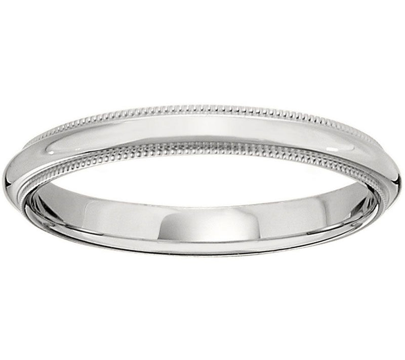 Women's 14K White Gold 3mm Milgrain Wedding Band — Main view